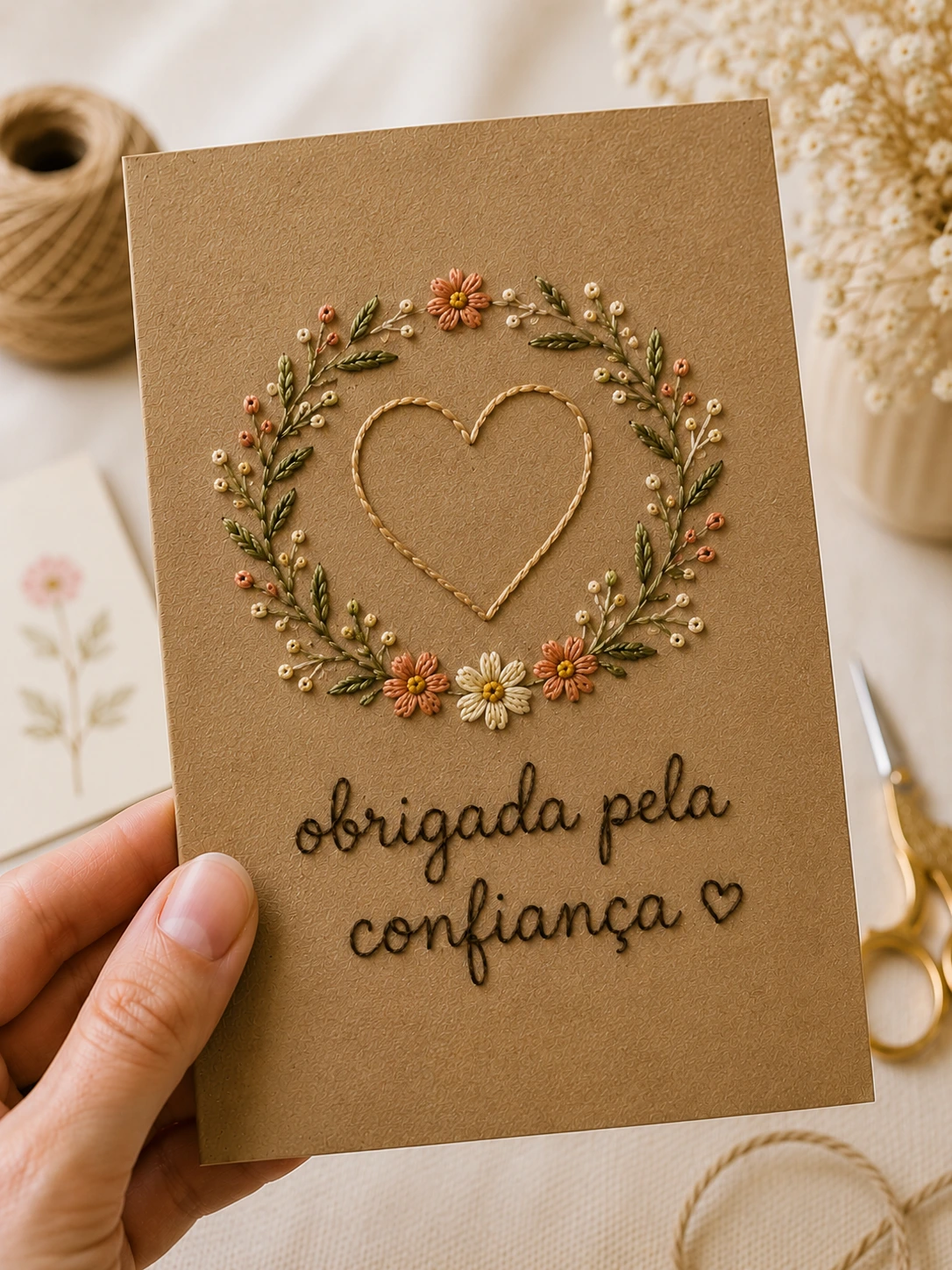 Cartões bordados para Clientes