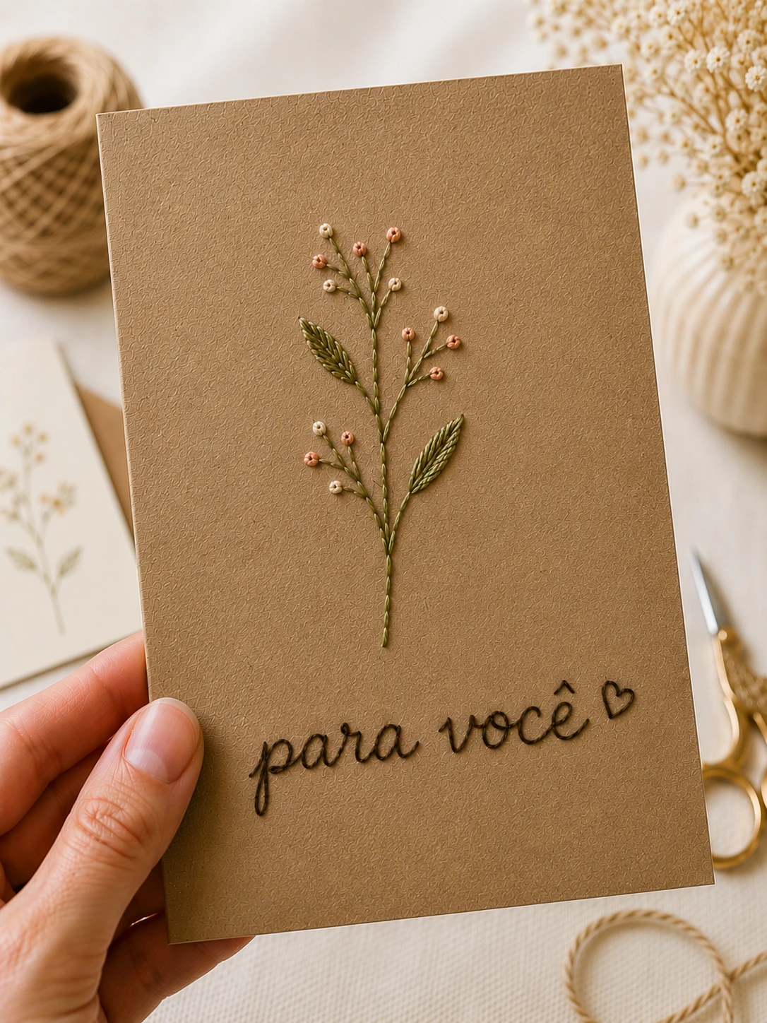Cartões bordados Minimalistas